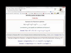 Le Degré d'un Polynome non nul Cours d'algebre Semestre 1 SMPC-SVTU-SMAI