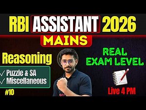 RBI Assistant Mains 2026 Reasoning | RBI Assistant PUZZLE, SA & MISCELLANEOUS | by Shashank Sir
