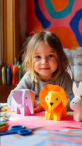 Paper Se Bana Cute Animal 🐘 | Easy Craft for Kids | Fun Learning Short Video #kidscraft