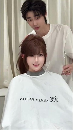 Elegant Square Face Long Bob with Side Bangs - High Ponytail for Face Slimming