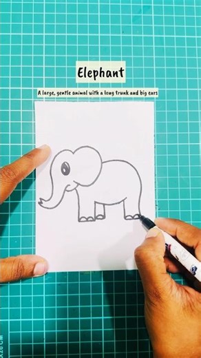 🐘Day:3 How to Draw An Elephant| Step By Step Elephant Drawing |Elephant Drawing& Coloring #easydraw