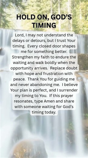 ✨ Hold On, God’s Timing Is Perfect 🙏 Prayer for Faith, Hope, and Trust in Life’s Delays