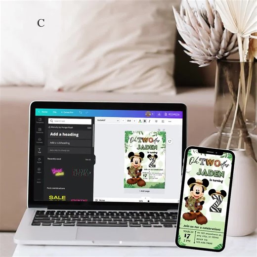 Mickey Safari 2nd Birthday Invitation: Oh Twodles, Editable Template (digital Download) - Etsy