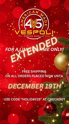 VESPOLI Racing Shells on Instagram: "*FREE SHIPPING THROUGH DECEMBER 19TH* Still looking for the perfect holiday gift?! 🎁 Head on over to www.vespoli.com TODAY! #𝗿𝗼𝘄𝗩𝗘𝗦𝗣𝗢𝗟𝗜 // #𝘃𝗲𝘀𝗽𝗼𝗹𝗶𝗨𝗦𝗔 // #𝗮𝗺𝗲𝗿𝗶𝗰𝗮𝗻𝗺𝗮𝗱𝗲"