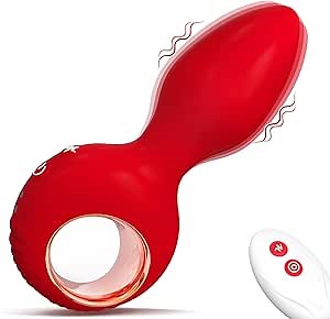 Vibrating Butt Plug Anal Plug Sex Toys Vibrator,Silicone Anal Toys Butt Plug Training Kit with Remote Control 10 Vibration,Vibrating Anal Plug and Prostate Massager But Plug, Red