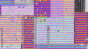 Glittering square shapes, glowing strobe light effect of big pixels, rainbow color scintillation, multicolored pillaging of computer screen, 8 bits video optical illusion background