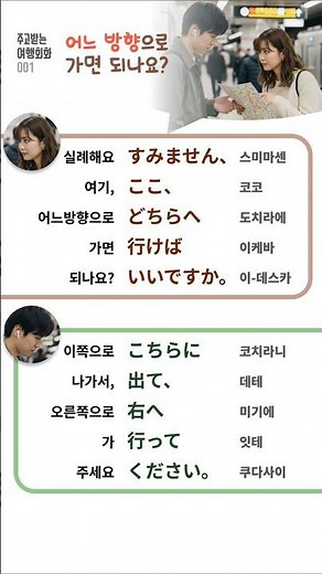 주고받는 여행회화 - 어느 방향으로 가면 되나요? #일본어 #일본여행회화 #일본여행 #shorts