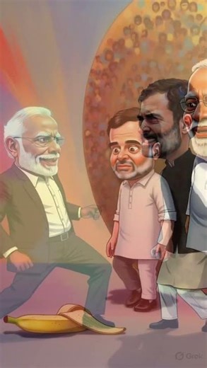 "Modi vs Rahul Gandhi Funny Fight 😂#ModiVsRahul #FunnyCartoon #PoliticalComedy #AnimationShorts