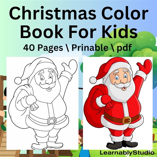 Coloriages de Noël pour les enfants, Feuilles à colorier pour les Fêtes, Livre de coloriage de Noël pour enfants, Imprimables pour Noël, Activités de Noël faciles - Etsy France