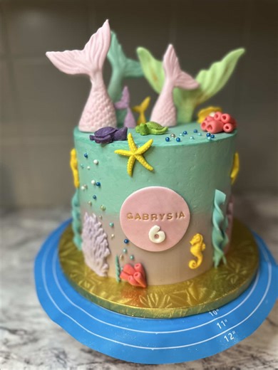 Mermaid Cake for a Magical 6th Birthday Celebration
