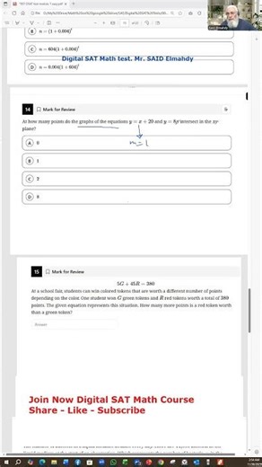 00114 DSAT Math test Mr. Said Elmahdy #shorts #maths #satmath #satexam