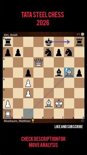 BLUEBAUM MATTHIES VS ANISH GIRI | TATA STEEL CHESS 2026 #chess