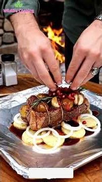 Campfire Beef Wrapped in Foil #wildcooking #naturecooking #mukbang #steak #outdoorcooking