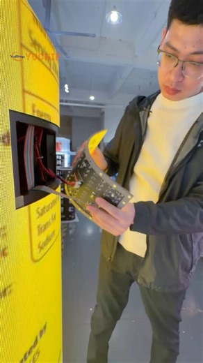 This can-shaped LED screen uses soft modules—and it shows.#yuchip #ledcan #flexibleled #ledwall