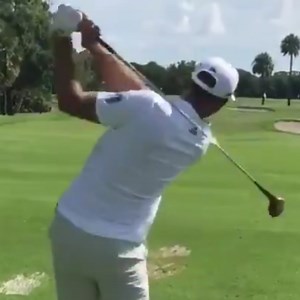 Dustin Johnson hit Jack Nicklaus' old 1-iron and persimmon driver really, REALLY far