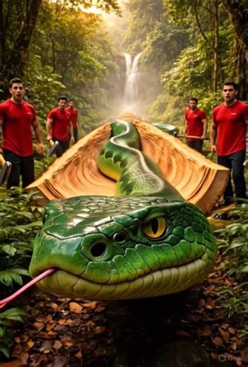 rescue Python in giant log #rescue #paython #shorts #trending #anime #viral #tiktok #ytshorts #kids