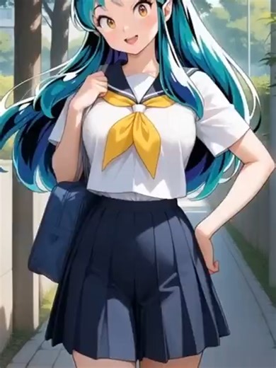 brings #Lum Invader to life! ✨ (#UruseiYatsura) and she was dancing with her school uniform
