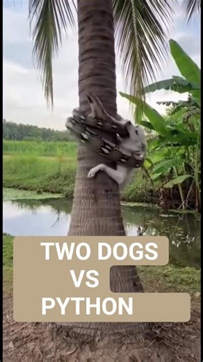 TWO DOGS VS 1 PYTHON #shortvideo #fyourpage #mustwatch