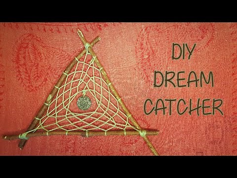 DIY dream catcher tutorial- triangle dreamcatcher made with sticks