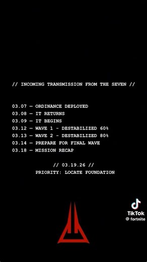 Incoming Transmission From The Seven… “Priority: Locate Foundation” #theseven #teaser #fortnite