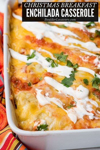 Christmas Breakfast Enchilada Casserole - an easy breakfast casserole