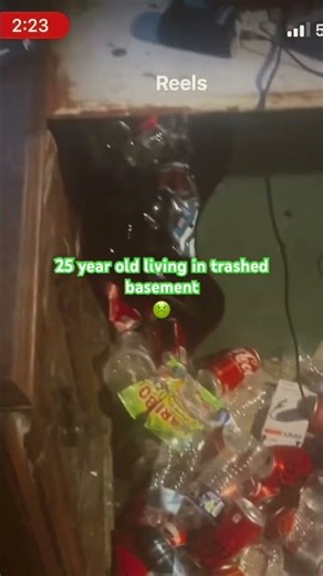 25 year old hoarding in basement happily is insane #hoarders #dumpsterrental #basement