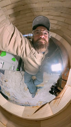 Just me attaching my balls together… I ended up using threaded inserts and screws through the bottom and top lip of the balls to make that happen. I had also considered instead, just adding a lip or maybe pins that hold them in place so you don’t have to climb inside to attach them, but I don’t know where the snowman is going to live and didn’t want to risk it being somewhere that someone could lean on it and accidentally knock the balls off. So to avoid someone getting crushed with my giant bal