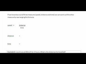 Compound measures - part 1 - calculating speed