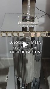 Anny Rodriguez | Mesa de lujo reciclando un tubo de cartón 💎 #reels #reelsinstagram #idea #reciclaje #unico #trending #brillo #espejo #arte #manualidades... | Instagram