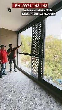 Automatic Exterior Mesh Motorised Screen Weather, Light, Dust Proof Insect Proif Exterior Design