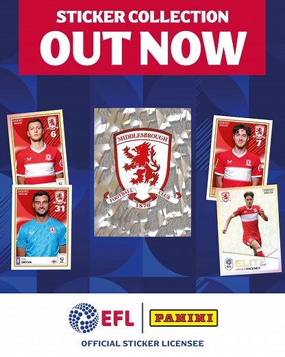 25K views · 128 reactions | #Ad The Panini EFL Official Sticker Collection is out now featuring players from ALL 72 clubs – for the first time ever!  Look out for the super shiny club crest stickers and find your favourite players! #GotGotNeed Buy now  https://bit.ly/47UuYlh | Middlesbrough FC | Facebook