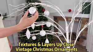 Vintage Christmas Ball Ornaments Set, 3.15" Shatterproof Rustic Farmhouse Tree Decorations, Antique Distressed Ball Xmas Hanging Ornaments (Multi Color, 3.15")