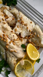 19K views · 118 reactions | Healthy and delicious! Grilled White Fish topped with creamy tahini sauce is the kind of meal you will crave ✨ Ingredients: 4 filets white fish (such as tilapia, grouper, walleye) 2 tablespoons olive oil salt and pepper (to taste) ¼ cup pine nuts minced parsley, lemon wedges (optional garnish) Tahini Sauce ¼ cup tahini 2 tablespoons lemon juice 1 teaspoon salt 1 clove garlic (grated) pinch cayenne (optional) | The Lemon Bowl | Facebook