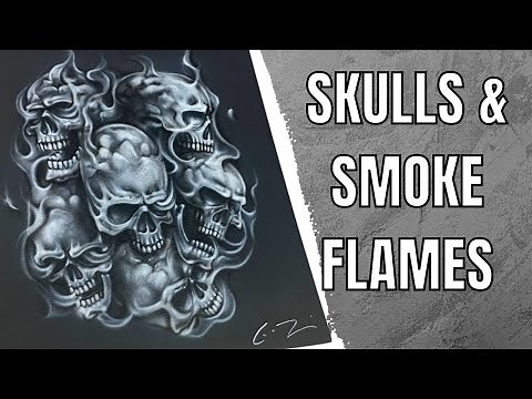 Airbrushing Skulls Timelapse Tutorial