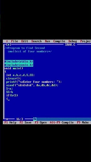 C Program to find second smallest number among four numbers