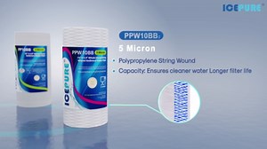 ICEPURE 5 Micron 10" x 4.5" Whole House Sediment Pleated Water Filter Replacement for GE FXHSC, Culligan R50-BBSA, Pentek R50-BB, DuPont WFHDC3001, W50PEHD, GXWH40L, GXWH35F for Well Water, 4PACK