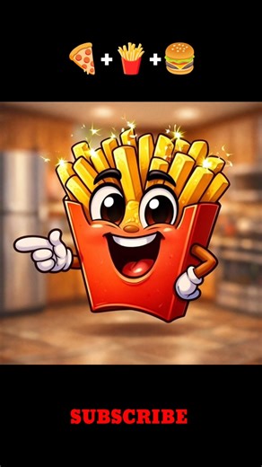 Funny Fast Food Cartoon for Kids 🍕🍔🍟 | Pizza Burger Fries Talking | US Style Short #shorts