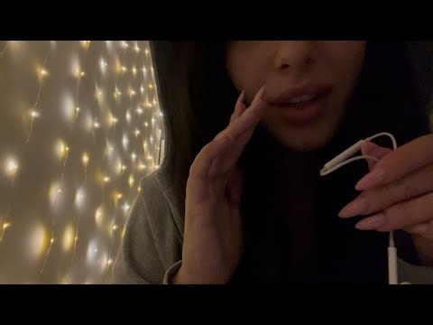 asmr ramble + inaudible + mouth sounds with apple mic