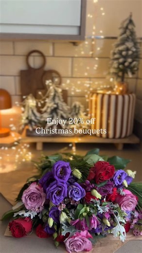 A little festive joy from us to you - apply code FLORAL20 and enjoy 20% off when you pre-order our Christmas bouquets. | Arena Flowers