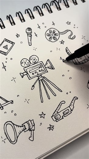 doodle ideas #cinema #doodle #doodleart #drawing #tutorial #sketching #draw #viraltiktok #foryoupageofficiall