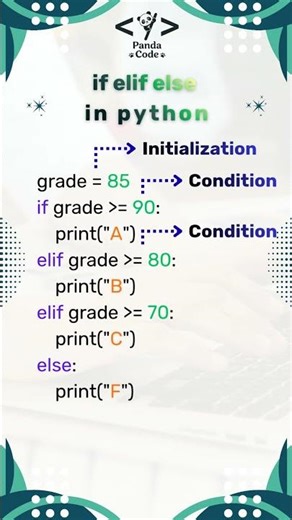 if elif else in python | 🐼 Panda Code 🐼 #pandacode #learncoding #programming #code #pythontutorial