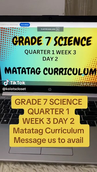 Grade 7 Science Week 3 Day 2 Overview