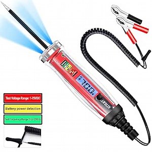 Upgraded Automotive Test Light & Battery Power Detector, 1-75V DC LCD Digital Circuit Tester with Illumination, Heavy Duty Light Tester with Voltmeter, Fuse Voltage Tester Auto Electrical Tool