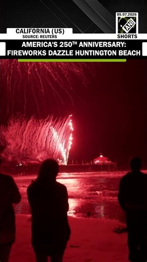 Watch! Huntington beach marks America's 250th with fireworks display; Thousands Gather