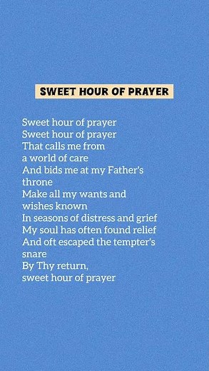 sweet hour of prayer #christiansongs #gospelmusic #hymns #lyrics