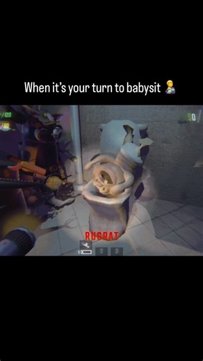 Crinkle on Instagram: "It’s bath time 👹 🚽 - - - #repo #repogame #coopgames #horrorgame #rugrat #babysitter #funny #meme #pcgaming"