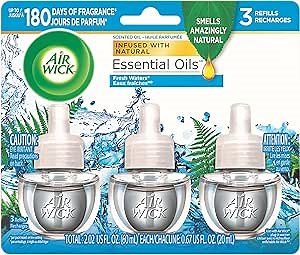 Amazon.com: Air Wick Plug in Scented Oil Refill, 3ct, Fresh Waters, Air Freshener, Essential Oils : Health & Household