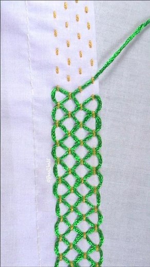 Most pretty💚grren silk thread border line design🔥🔥