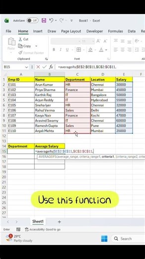 AVERAGEIFS Function in Excel 😳 Learn 1 Excel Function Daily