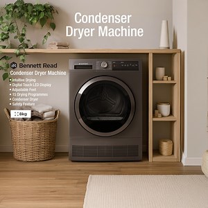 Upgrade your laundry game with the Bennett Read Condenser dryer machine. Loaded with 15 drying programmes, intuitive drying and a lot more. Find yours in store now! | House & Home